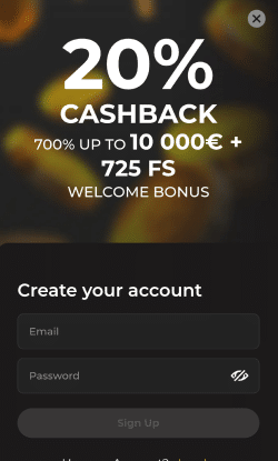 Stort direct bij de tweede registratiestap in het casino